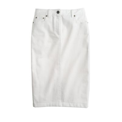 High-waisted denim pencil skirt in sunwhite wash : | J.Crew