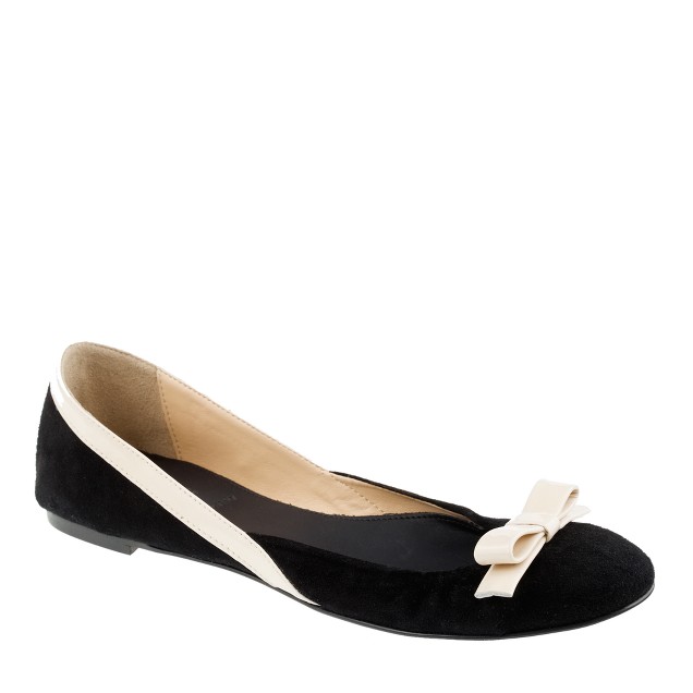 Suede Ballet Flats With Bow J Crew