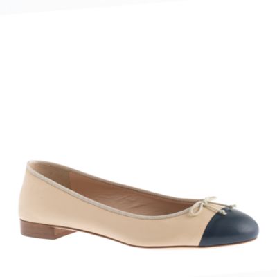 black and tan cap toe flats