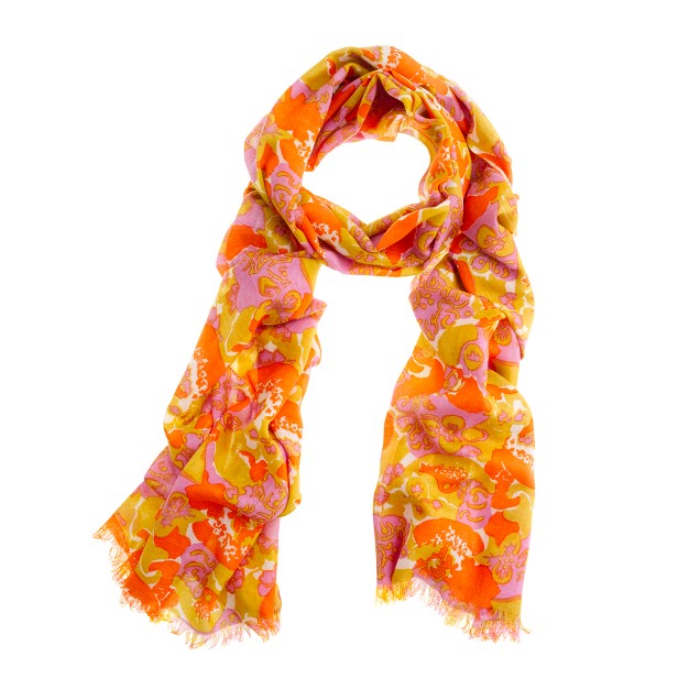 Printed washed scarf : | J.Crew