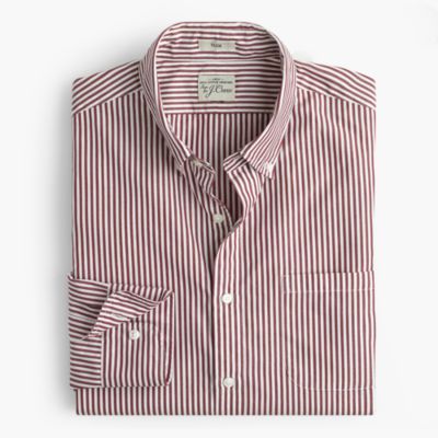 Slim Secret Wash shirt in vintage burgundy spencer stripe