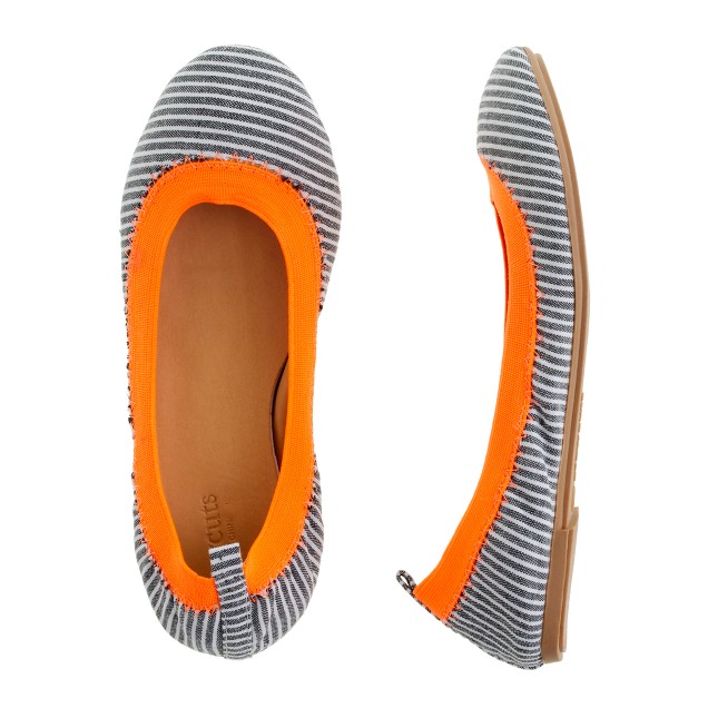 Girls' Mila engineer-stripe ballet flats : | J.Crew