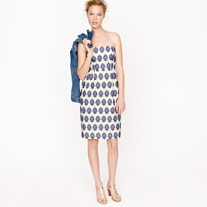 Filigree-embroidered strapless beach dress : dresses - J.Crew