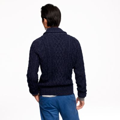 Textured slub cotton cable cardigan