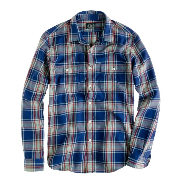 Flannel shirt in wild blueberry plaid : | J.Crew