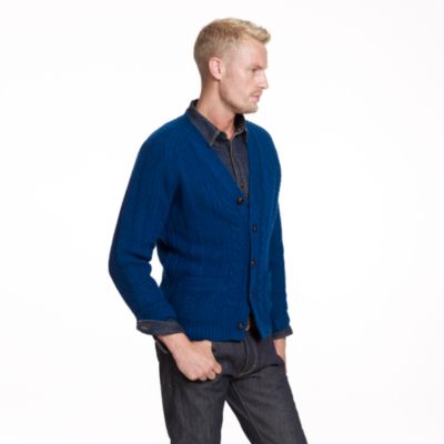 Lambswool cable cardigan