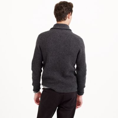 Tall lambswool three-pocket cardigan sweater