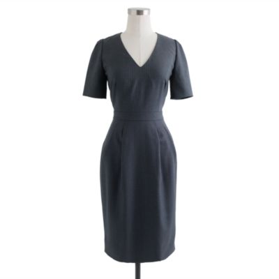 green pinstripe dress