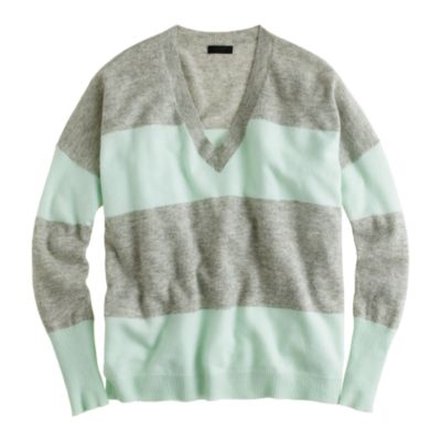 Collection cashmere boyfriend sweater in colorblock J.Crew
