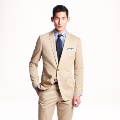 Ludlow suit jacket with center vent in Italian chino