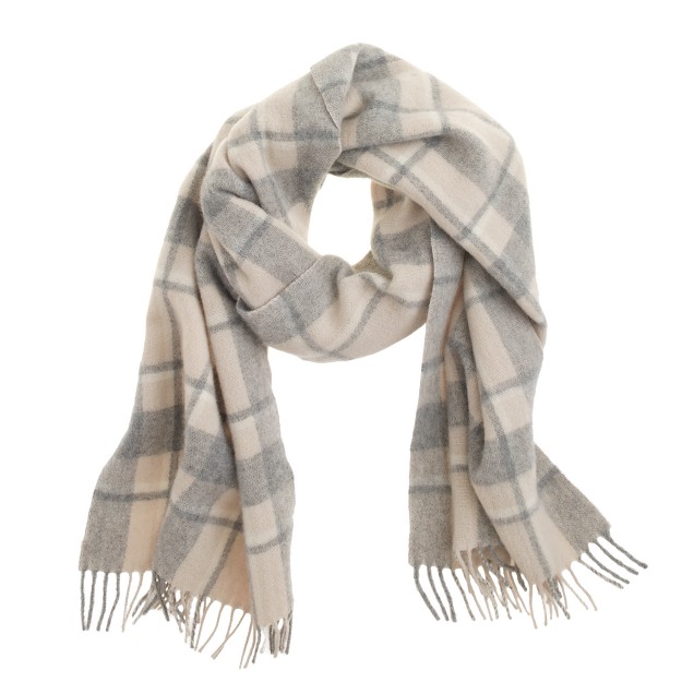Cashmere heather plaid scarf : | J.Crew