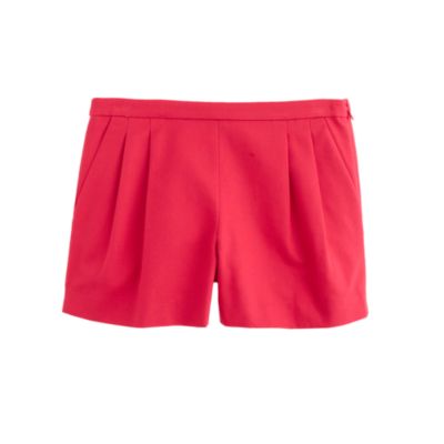 Pleated short in cotton piqué : solid | J.Crew