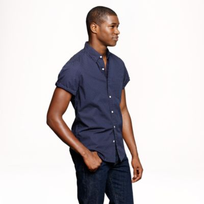 Short-sleeve shirt in dot print