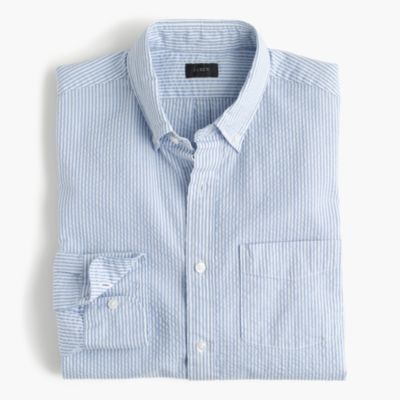 Slim seersucker striped shirt : | J.Crew