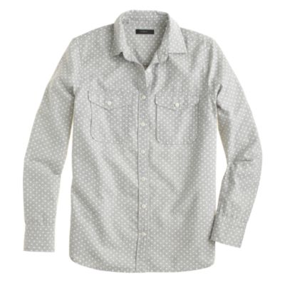 Polka-dot flannel shirt : | J.Crew