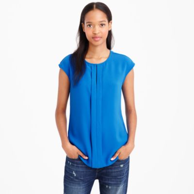 Crepe cap-sleeve top : sleeveless | J.Crew