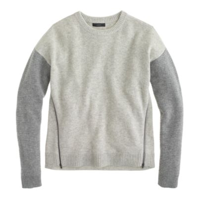 Lambswool zip sweater in colorblock : | J.Crew