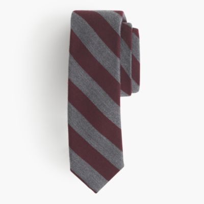 English wool-silk tie in double stripe