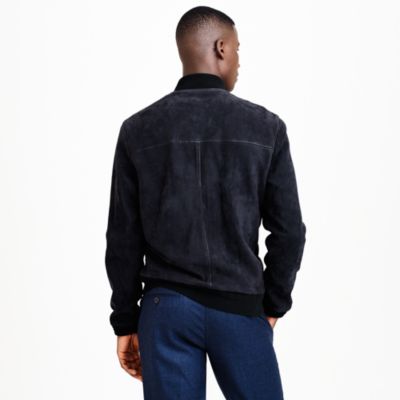 Suede bomber jacket in navy