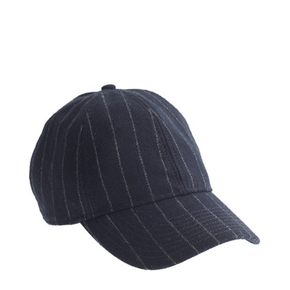 Wool pinstripe baseball cap : straw hats | J.Crew