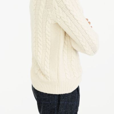 Wallace &amp; Barnes Shetland wool cable sweater