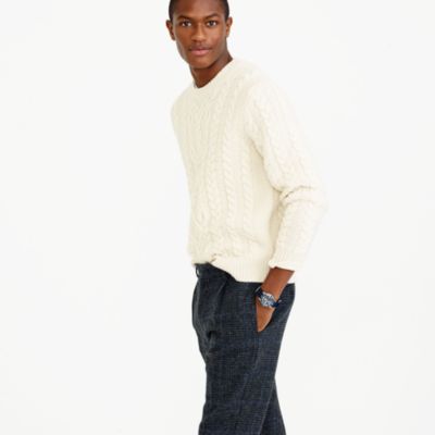 Wallace & Barnes Shetland wool cable sweater