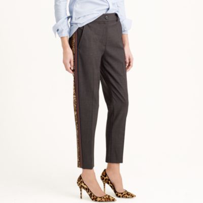 sequin stripe trousers