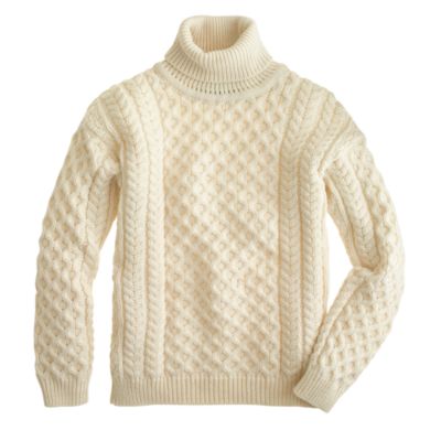 Aran Crafts fisherman cable-knit turtleneck sweater : J.Crew