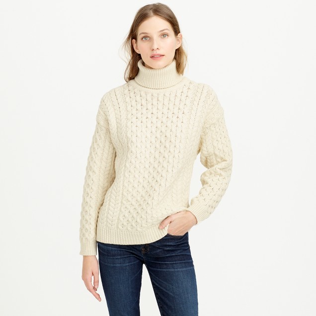 Aran Crafts fisherman cable-knit turtleneck sweater : J.Crew