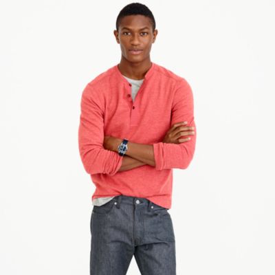 Tall lightweight henley sweatshirt