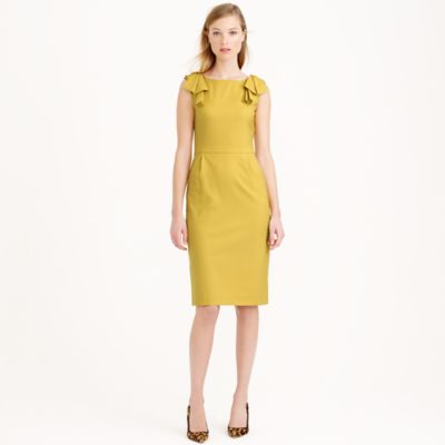 Tall bowshoulder dress in Super 120s wool J.Crew