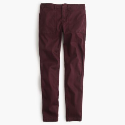 skinny stretch cargo jean with straps