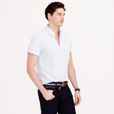 Short-sleeve Irish linen shirt