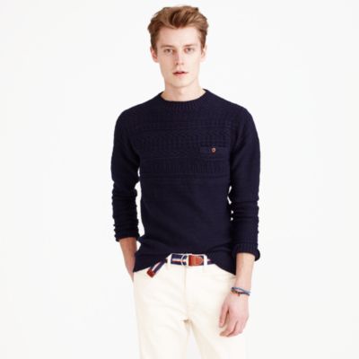 Tall rustic cotton fisherman sweater