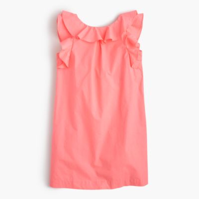 Girls' Ruffle Poplin Dress Girls' Dresses J.Crew