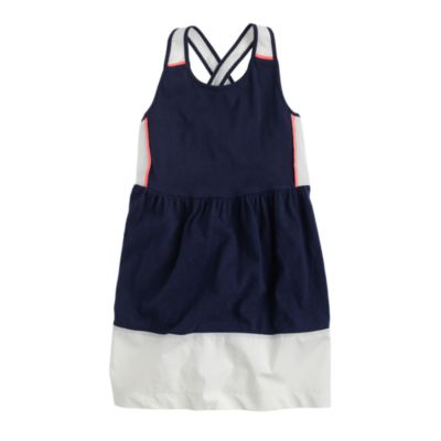 j trim hem sundress cross : poplin Girls' back J.Crew