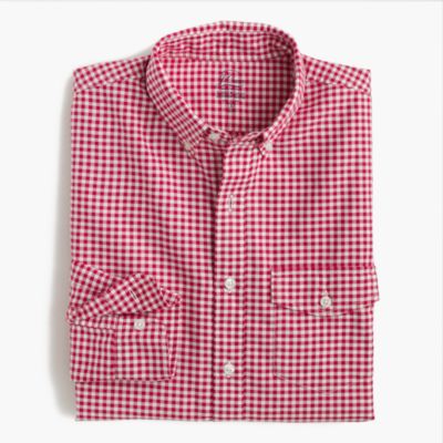 Slim lightweight vintage oxford cloth shirt in summertime gingham