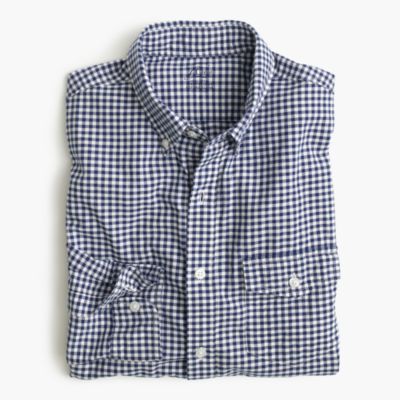 Tall lightweight vintage oxford cloth shirt in summertime gingham