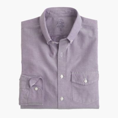 Slim lightweight vintage oxford cloth shirt in solid