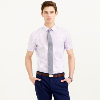 Thomas Mason&reg; for J.Crew short-sleeve Ludlow shirt in violet gingham