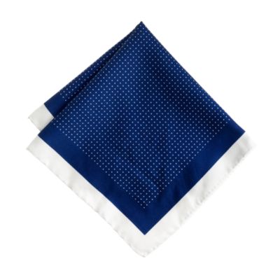 Cotton pocket square in mini dot