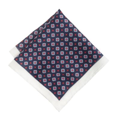 Linen pocket square in foulard