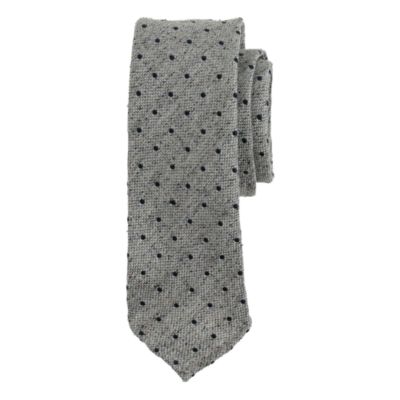 Drake's&reg; basketweave spot tie in grey