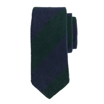 Drake's&reg; regimental striped tie in blue and green