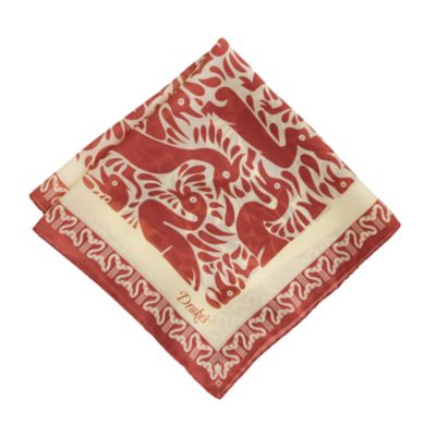Drake's&reg; silk pocket square in duck print