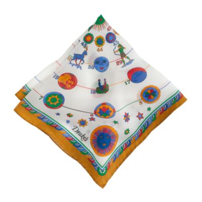 Drake's&reg; silk pocket square in zodiac print