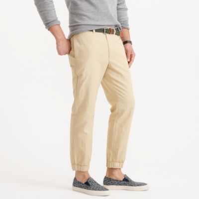 Jogger pant in garment-dyed cotton-linen