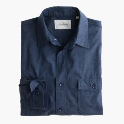 Shuttle Notes&reg; indigo top-dyed shirt