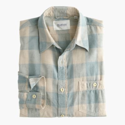 Shuttle Notes&reg; light indigo check shirt