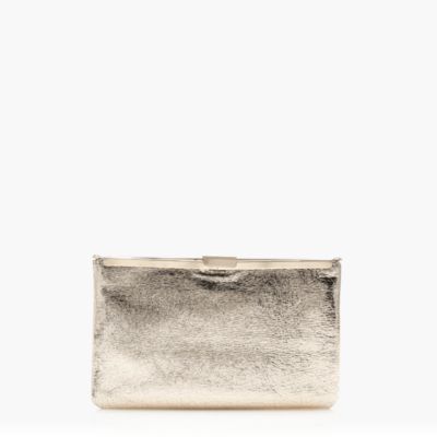 Crackled gold foil clutch